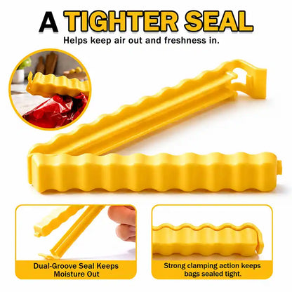 ivolune Official 💎🍟12 Cute French-Fries-Shaped Bag Clips to Seal Food Packages | Fun Magnetic Box for Easy Access | Cute Kitchen Accessories (JG)