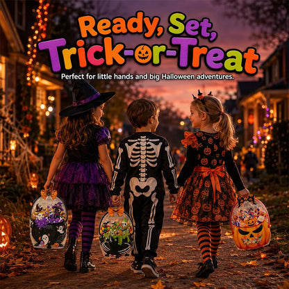 🔥 [BUY 25 GET 25 FREE] Cute & Spooky Stand-Up Resealable Halloween Treat Bags (With Carry Handle) 🍬🎃 (JG)