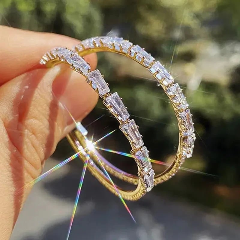 💎 50% OFF NOW! ✨ Women's Sparkling CZ Hoop Earrings – Micro-Paved, Lightweight  Bold Design – Elegant, Versatile & Perfect Gift 💫
