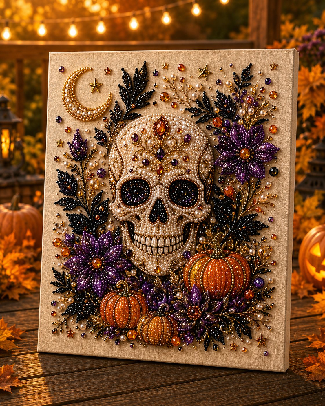 🔥 Last Day 49% OFF – 👻✨ Halloween Pearl Art DIY Kit – Turn Tiny Pearls into Spooky-Cute Magic-JG