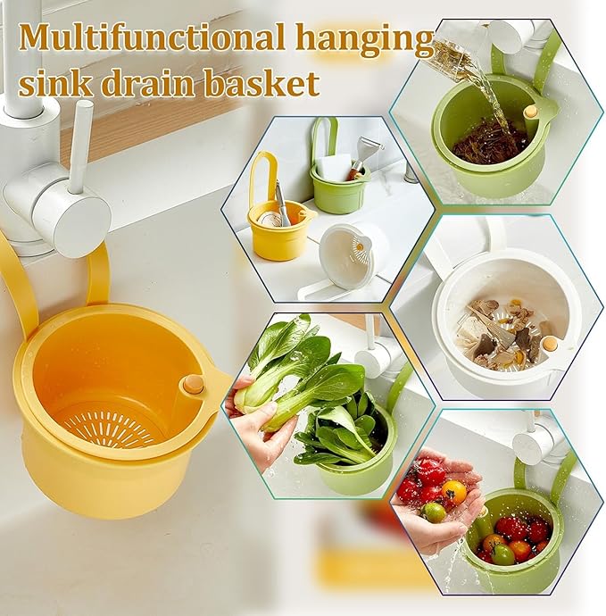 ⭐Multifunctional hanging sink drain basket