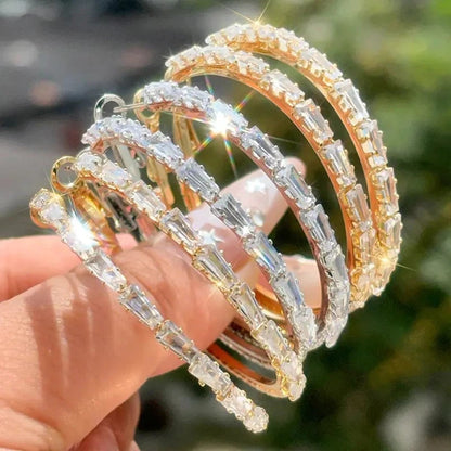 💎 50% OFF NOW! ✨ Women's Sparkling CZ Hoop Earrings – Micro-Paved, Lightweight  Bold Design – Elegant, Versatile & Perfect Gift 💫