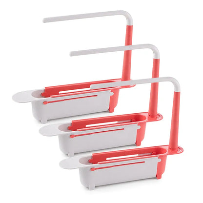 ⚡ [50% OFF TODAY] Updated Telescopic Sink Storage & Drain Rack — Adjustable Universal Organizer With Towel Bar 💧🧽 (JG)