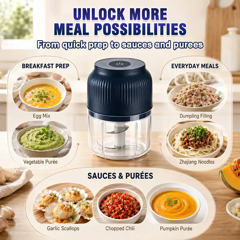 💕Hot sale 49% OFF⚡ Mini Electric Food Shredder – Portable USB Meat Grinder & Garlic Chopper (JG)