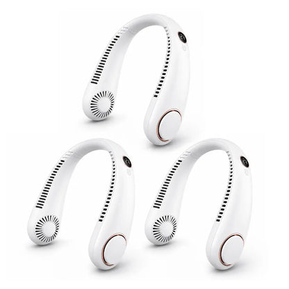 BVJ®Portable Neck Fan, Bladeless Wearable Personal Fan, Hands-Free Cooling for Outdoor & Office