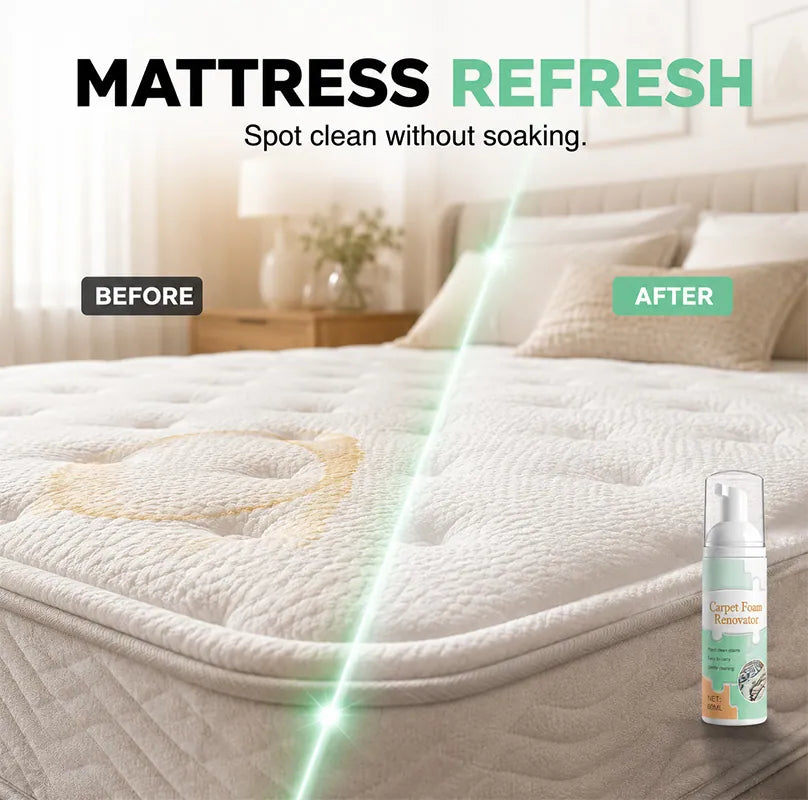 🔥 [50% OFF + FREE Plush Towel] Waterless Fabric Foam Stain Remover — Instant Magic Clean for Carpets, Mattresses & Shoes 🧼✨ (JG)