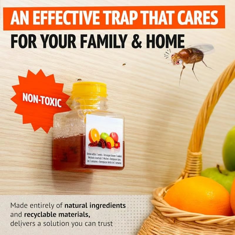 🔥LAST DAY 50% OFF - Ultra-Strong Fruit Fly Trap - User Friendly (Up to 3 Weeks per Bottle)
