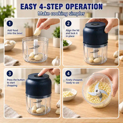 🔥 [50% OFF TODAY] 1-Touch Mini Electric Food Shredder — Portable USB Garlic & Meat Chopper ⚡🧄 (JG)