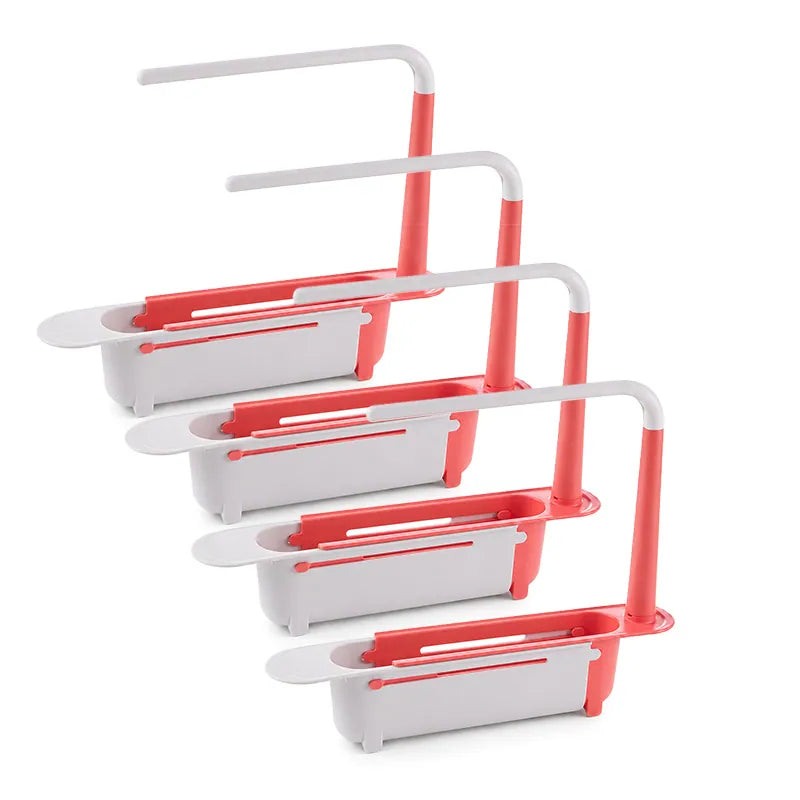⚡ [50% OFF TODAY] Updated Telescopic Sink Storage & Drain Rack — Adjustable Universal Organizer With Towel Bar 💧🧽 (JG)