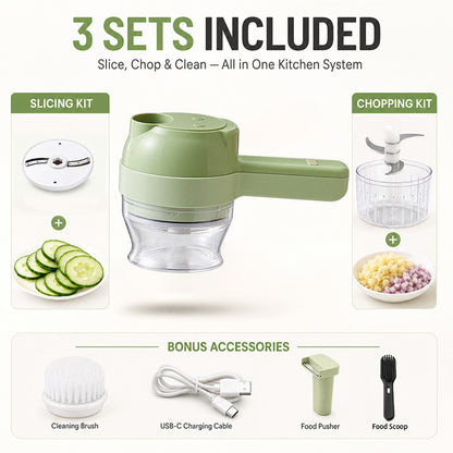 🔥 [BUY 2 GET 1 FREE] 5-in-1 Handheld Electric Vegetable Cutter & Garlic Mincer Set ⚡🥦 (JG)