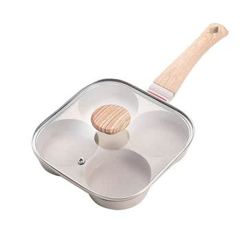 Megashytcosh Perfect Breakfast Pan with 4-Hole Design - Non-Stick Maifan Stone Egg & Pancake Griddle, Thickened Aluminum Steak Skillet, Easy Clean Healthy Cooking for Home Kitchen