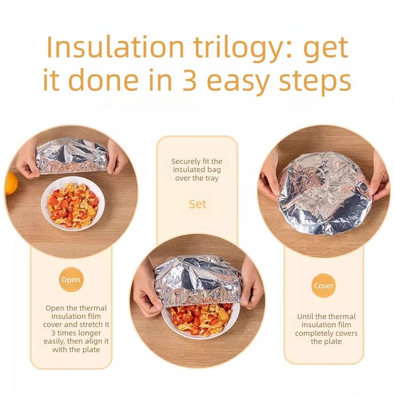🥡🍲food-grade Aluminum Foil Heat-Retaining Cover( Universal Size)