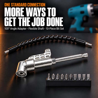 🔧105° Angle Adapter & Flexible Drill Extension Set — LAST DAY: GET 10 BITS FREE🪛