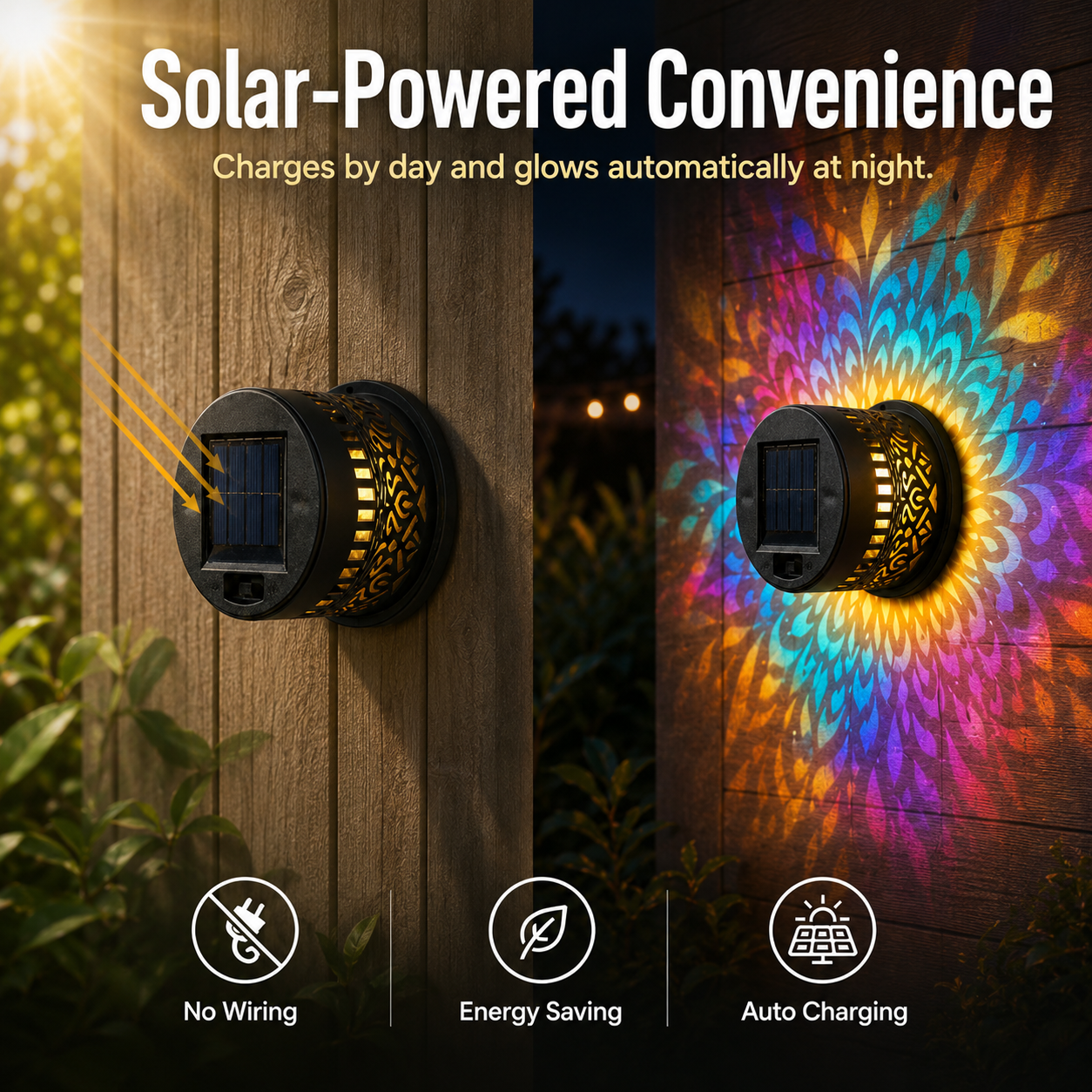 Mandala Solar Wall Lamp – Magical Patio Night Ambience