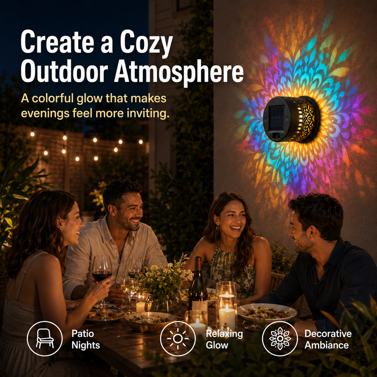 Mandala Solar Wall Lamp – Magical Patio Night Ambience