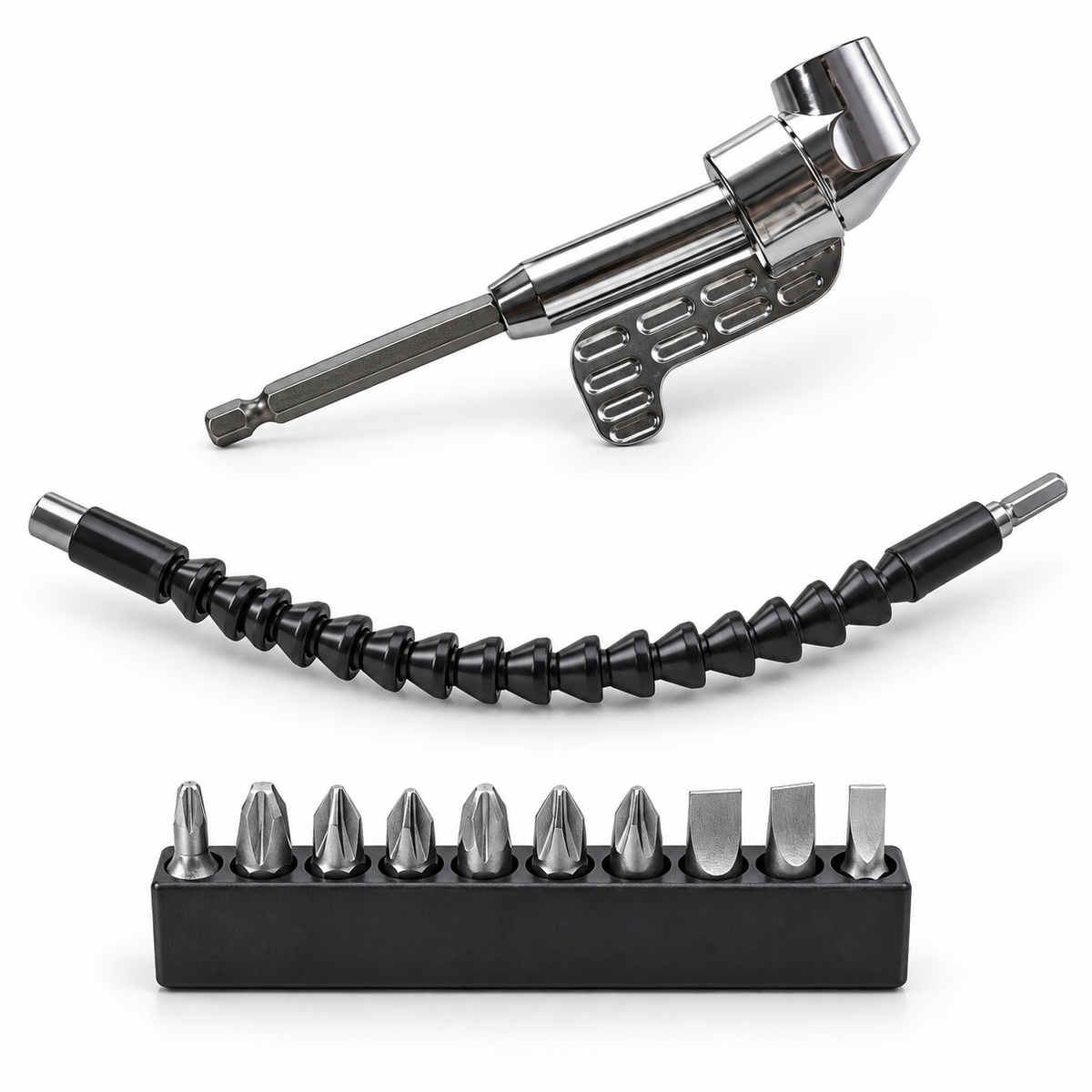 🔧105° Angle Adapter & Flexible Drill Extension Set — LAST DAY: GET 10 BITS FREE🪛
