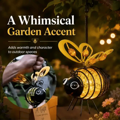 📢📢50% OFF !! ⏰🐝 Solar Powered Hanging Bee Garden Light