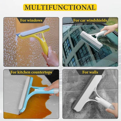 3-in-1 Window Cleaner: Spray + Scrub + Squeegee for Home & Car✨🔥