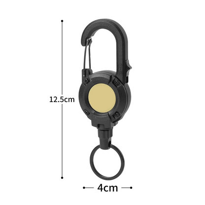 MAVONIQUECOSH®🔑Retractable Carabiner Keychain – 65cm steel lanyard, 100,000 pull cycles. Lightweight & sturdy.