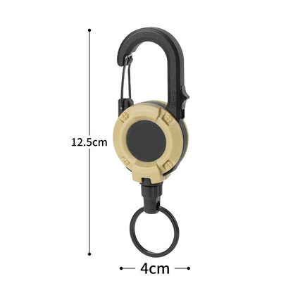 ⭐🔑Retractable Carabiner Keychain – 65cm steel lanyard, 100,000 pull cycles. Lightweight & sturdy.
