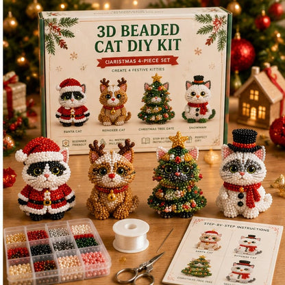 🐱🎄 Premium 3D Beaded Christmas Cats DIY Kit ✨