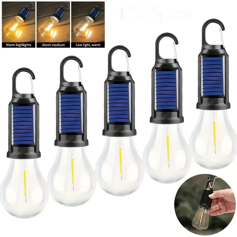 3-in-1 Solar Camping Lantern: Dual Charging, 3 Lighting Modes & Multi-Way Hook💡