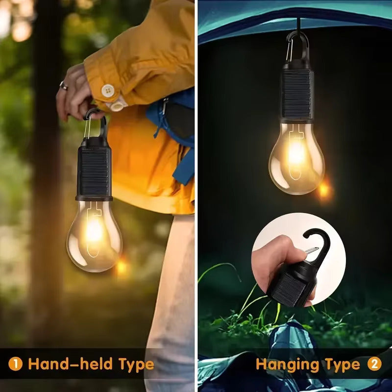 3-in-1 Solar Camping Lantern: Dual Charging, 3 Lighting Modes & Multi-Way Hook💡