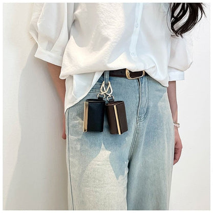 Coffee Brown - Foldable Keychain Tote Bag