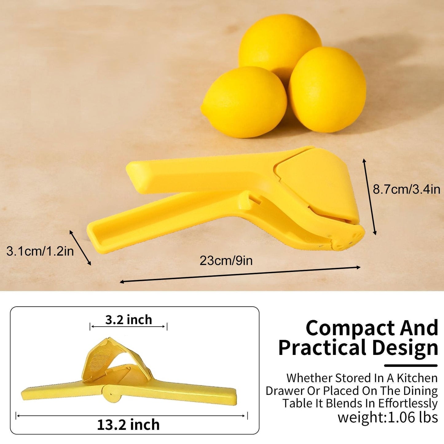 BVJ®Universal Fruit Press & Squeezer, ✨Food-Grade PP (BPA-Free), ✅Dishwasher Safe