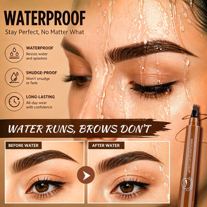 Mavoniquecosh®Instant Microblade-Effect Pen: 24H Waterproof 4-Tip Brows & Beard Filler