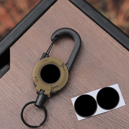 ⭐🔑Retractable Carabiner Keychain – 65cm steel lanyard, 100,000 pull cycles. Lightweight & sturdy.