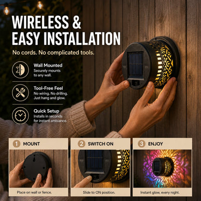 Mandala Solar Wall Lamp – Magical Patio Night Ambience
