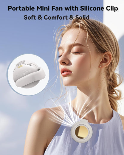 Mini Bladeless Fan✨. Portable, rechargeable, and silent. Features 3 adjustable speeds, a rotating body, and versatile use as a handheld, waist-mounted, or phone cooling fan. Ideal for outdoor travel,Perfect Gift