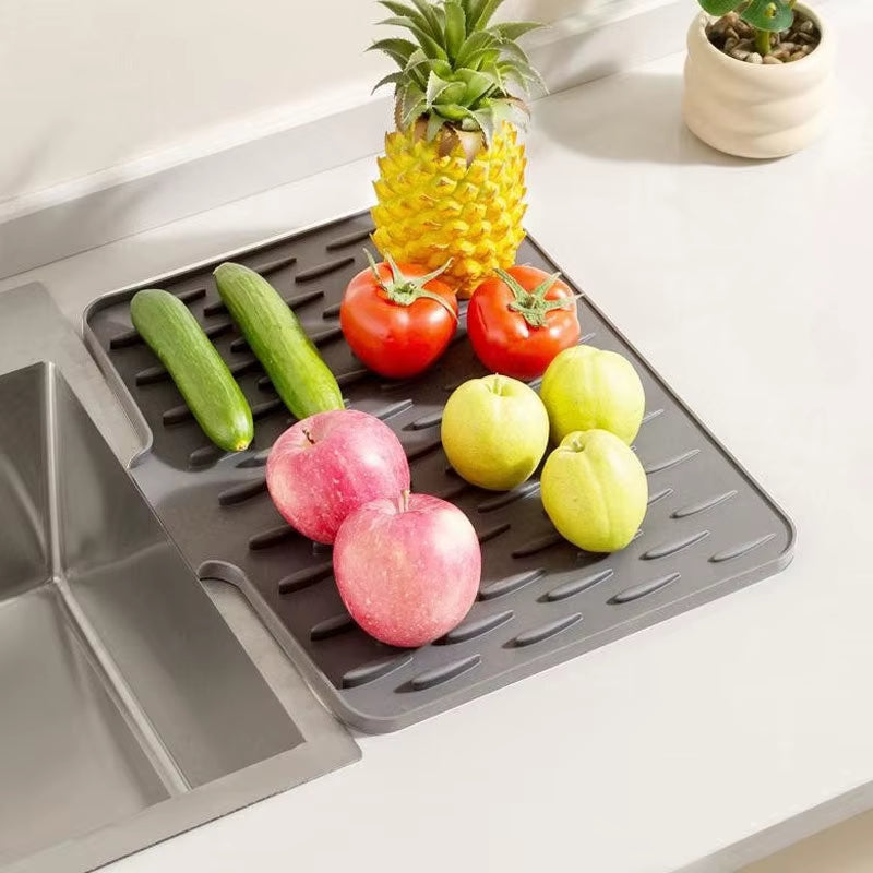 BVJ®Heavy-Duty 3-in-1 Silicone Mat: Drainer, Trivet & Chopping Cushion(✨2026 New Upgrade)
