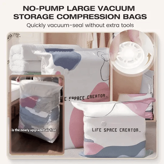 BVJ®No-Pump Large Vacuum Storage Compression Bags