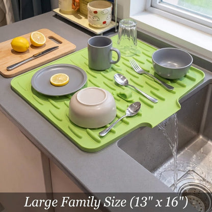 BVJ®Heavy-Duty 3-in-1 Silicone Mat: Drainer, Trivet & Chopping Cushion(✨2026 New Upgrade)
