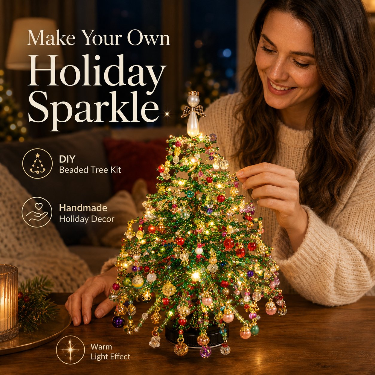 🎄🔥Last Day 49% OFF✨ DIY Beaded Christmas Tree Kit🎅