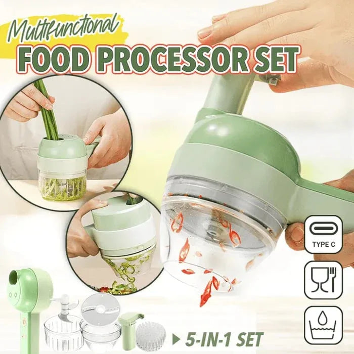 4-in-1 Handheld Electric Vegetable Cutter - 2 Sets | Buy 1 Get 2nd 50% OFF (Save 58%) — $49.95 (Only $24.98/ea) 🎁 [Keep 1, Gift 1]