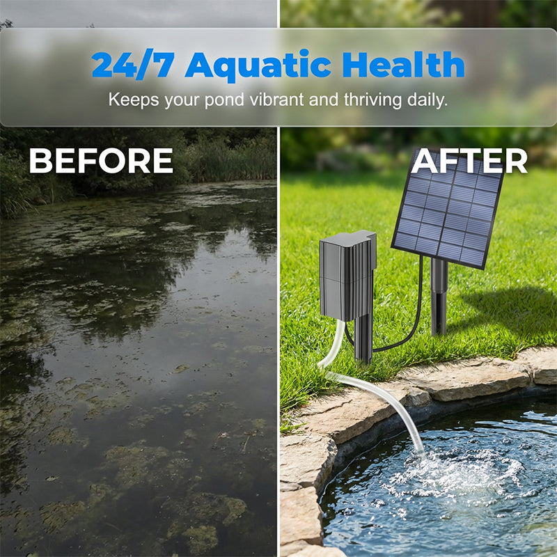 Over 50,000 units sold! 💧🐟 50% off!🎁Solar Pond Aerator with Air Pump