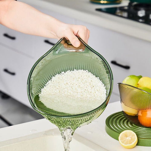 Multipurpose Rice Washing Bowl Strainer with Handle-JG