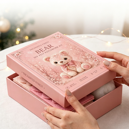 📢📢50% OFF !! ⏰Pink Enchanted Forest DIY Felt Patchwork Kit