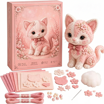 📢📢50% OFF !! ⏰Pink Enchanted Forest DIY Felt Patchwork Kit