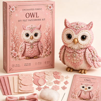 📢📢50% OFF !! ⏰Pink Enchanted Forest DIY Felt Patchwork Kit